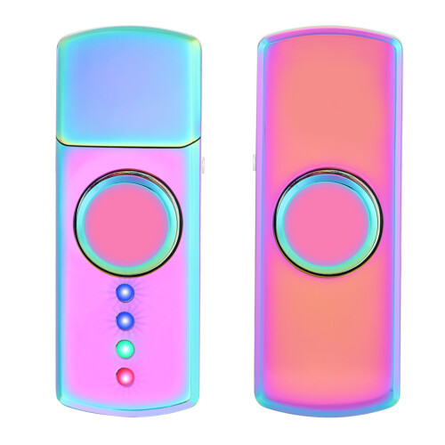 USB Charging Electric Cigarette Lighter Fidget Lighter 7 Colors LED Flash Light (Colorful) 2