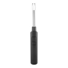 USB Rechargeable Electric Lighter with Flexible Neck for BBQ Candle Stove Kitchen Ignitor Black