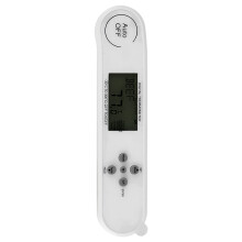 1Pc LCD Meat BBQ Thermometer Folding Digital Kitchen Food Probe with Voice Broadcast(White)