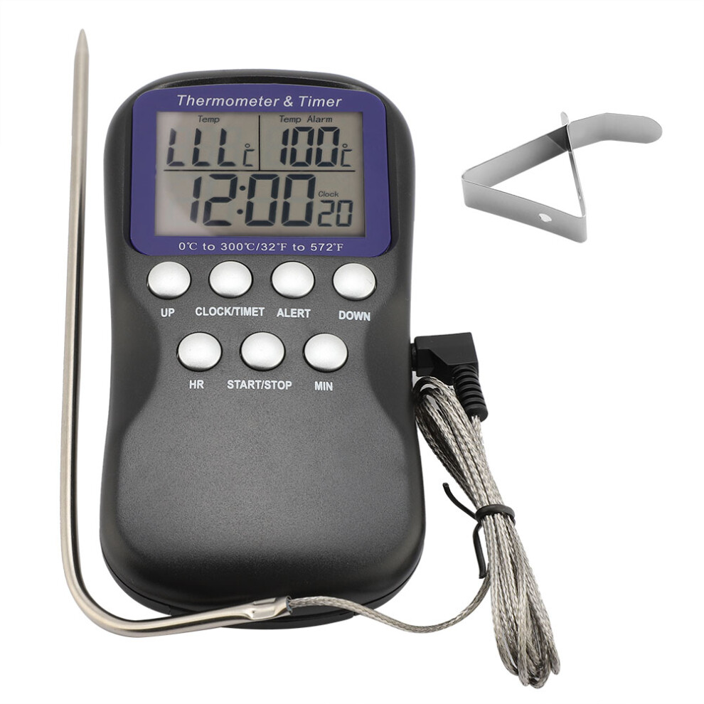 Digital Food Thermometer Wire Probe Timer Electronic Temperature Sensor for Barbecue Oven Meat-image-OPC-PMHFD5N-NEW