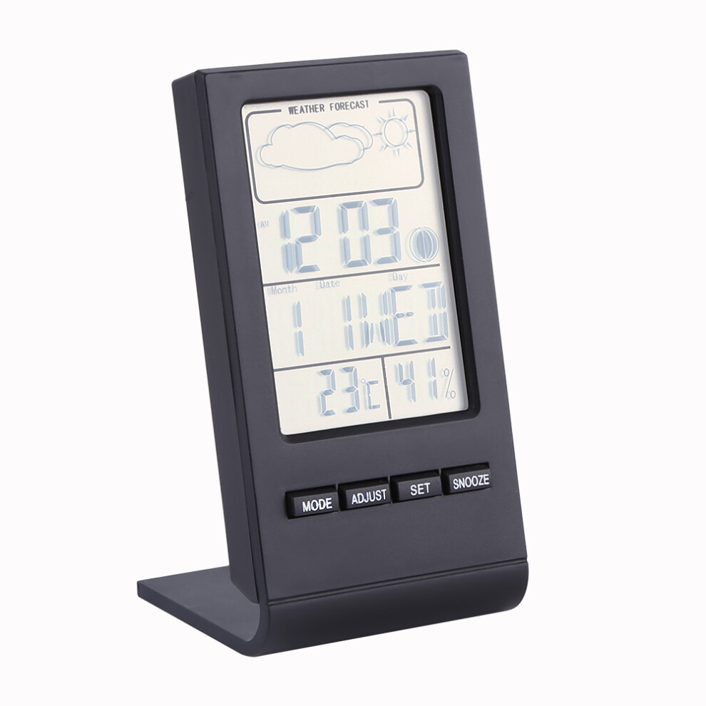 Digital Hygrometer Thermometer Indoor Temperature Humidity Meter Weather Station Alarm Clock