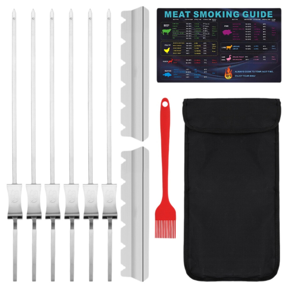 Three-prong barbecue fork stainless steel semi-automatic barbecue bamboo stick barbecue needle kebab BBQ barbecue stick-image-OPC-PMHFDF8-NEW
