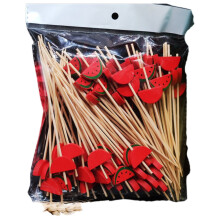 Disposable Bamboo Signs Artistic Fruit Signs Cactus Cocktail Garnish Flamingo Bamboo Signs 100pcs