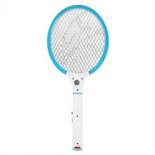 Electric Fly Mosquito Swatter Bug Zapper Racket Insects Killer with LED Light Blue+White