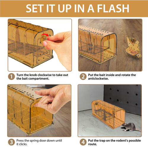 Mouse Cage Plastic Mouse Cage Catch Mouse Artifact Perspective Mouse Catch Bait Box Mouse Trapper 2