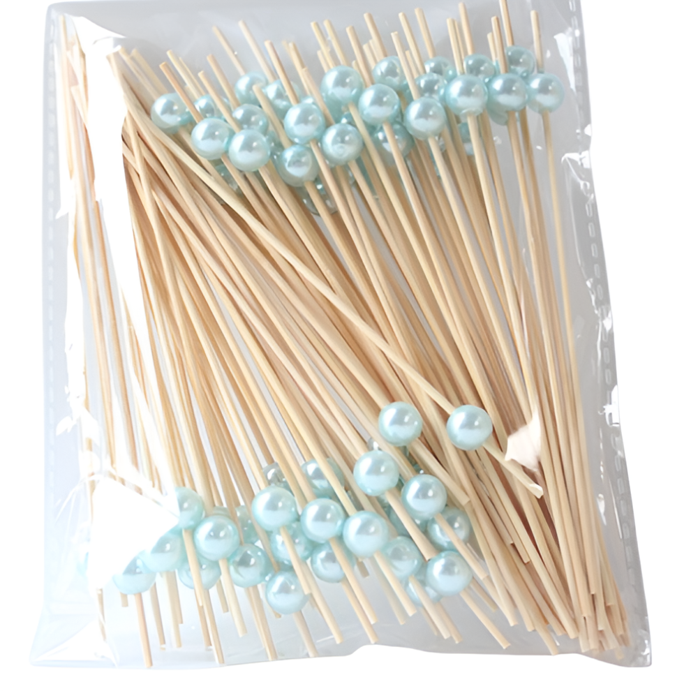 Disposable fruit stick color White Pearl fruit fork creative art sandwich stick fruit 100pcs-image-OPC-PMHFDP6-NEW