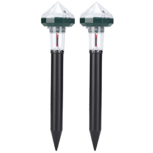 2PCS Solar Powered Pest Repeller Safe and Effective LED Ultrasonic Animal Mole Repeller