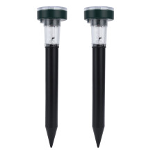 2PCS LED Mouse Expeller Ultrasonic Solar Snake Repeller Ground Insertion Light Colorful Pest Repeller for Outdoor Lawn