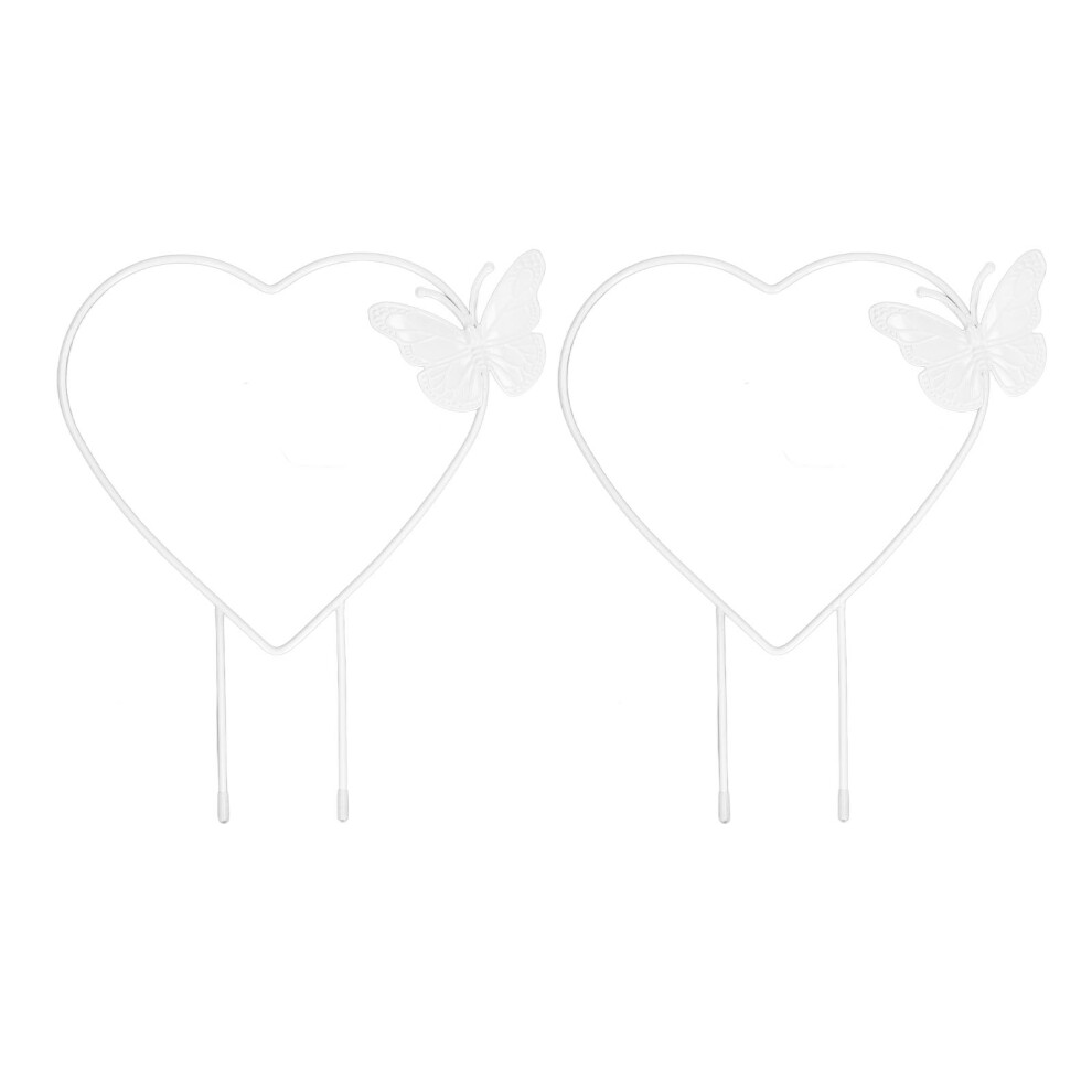 2Pcs Butterfly Garden Climbing Trellis Beautiful Iron Plant Trellis for Decorative Potted Climbing Vines Flowers Heart-image-OPC-PMHFFMH-NEW