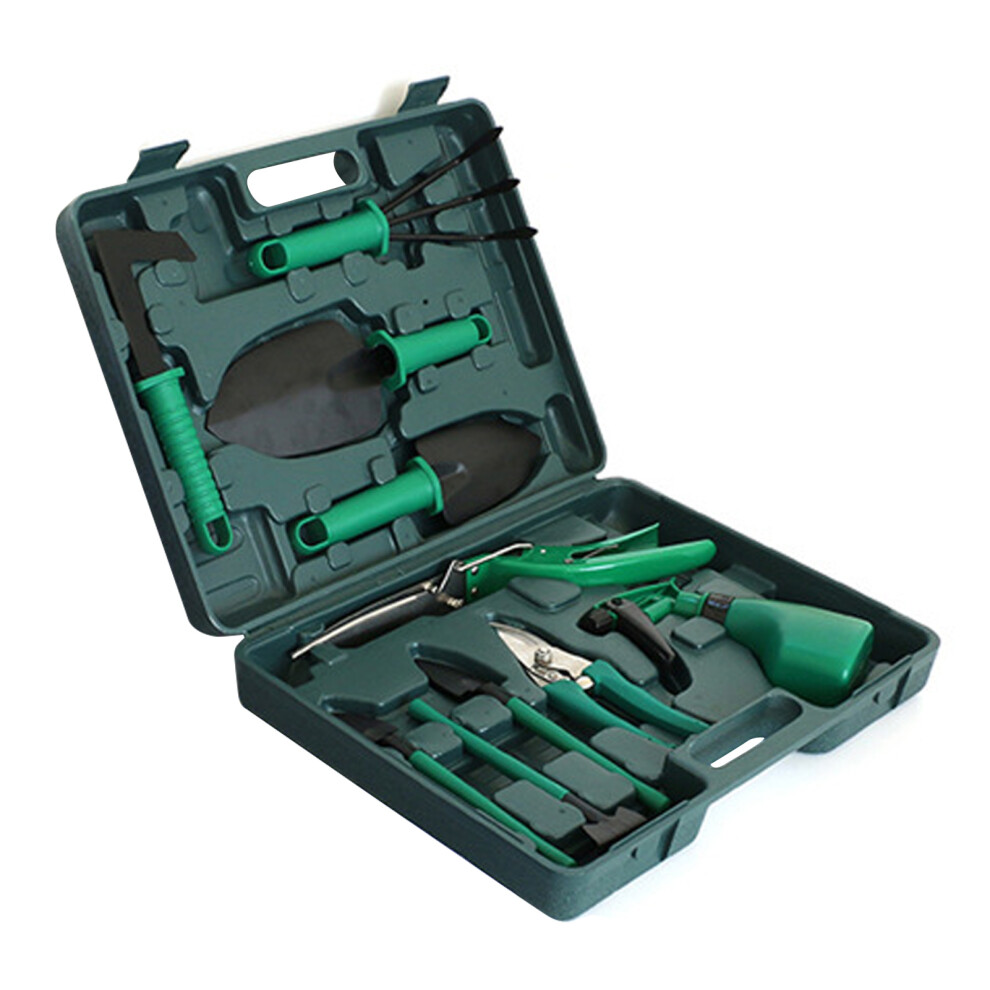 Potted Plant Pruning Shovel Kit Garden Planting Weeding Set Bonsai Trimming Garden Tools Green 10 PCS-image-OPC-PMHFFMS-NEW