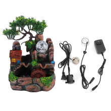 Simulation Resin Desktop Fountain Rockery Decor Atomizing Home Ornament Decoration110V US Plug