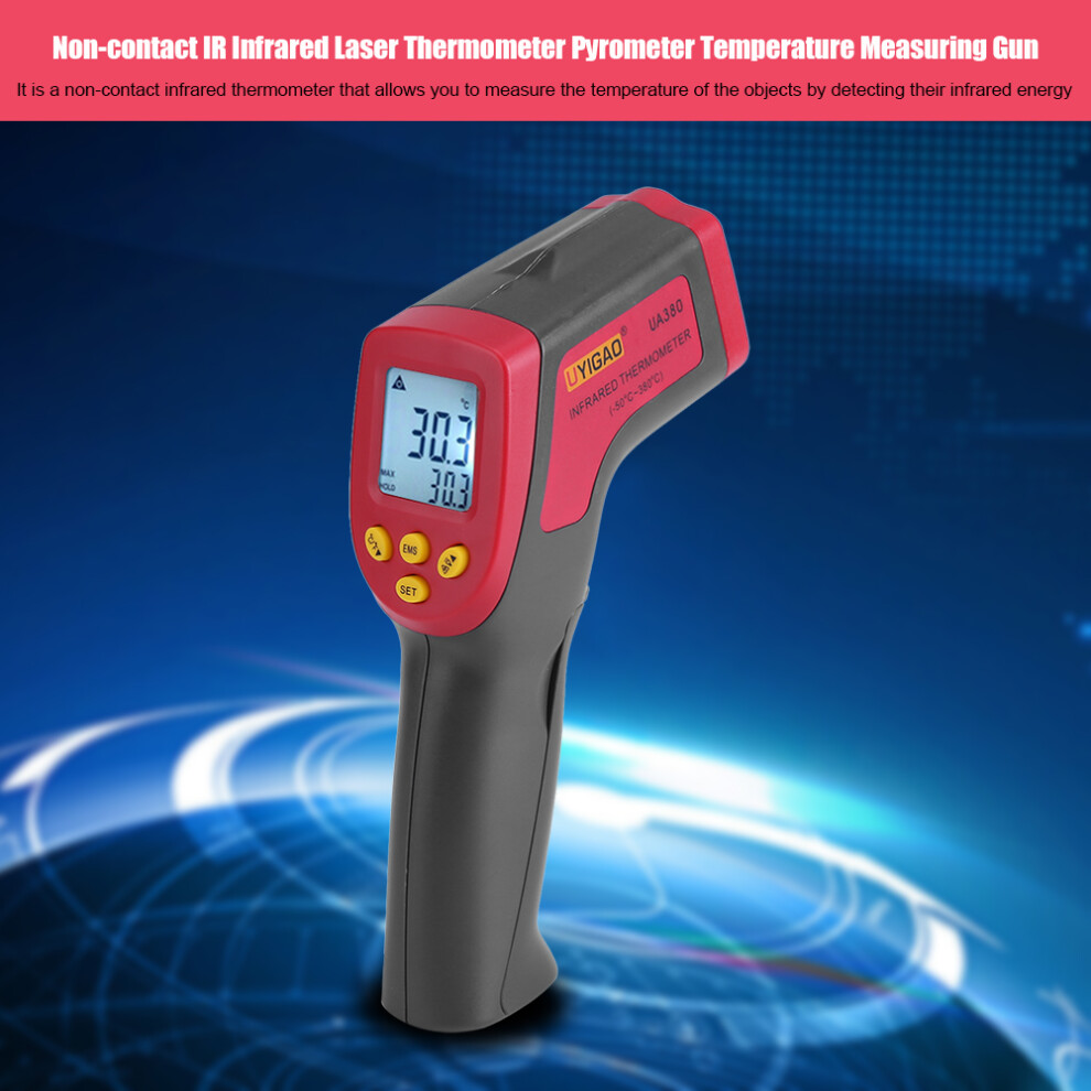 UYIGAO Non-contact IR Infrared Laser Thermometer Pyrometer Temperature Measuring Gun