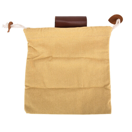 Leather Canvas Foraging Pouch Belt Fruit Picking Bag for Camping Fruit CollectingKhaki