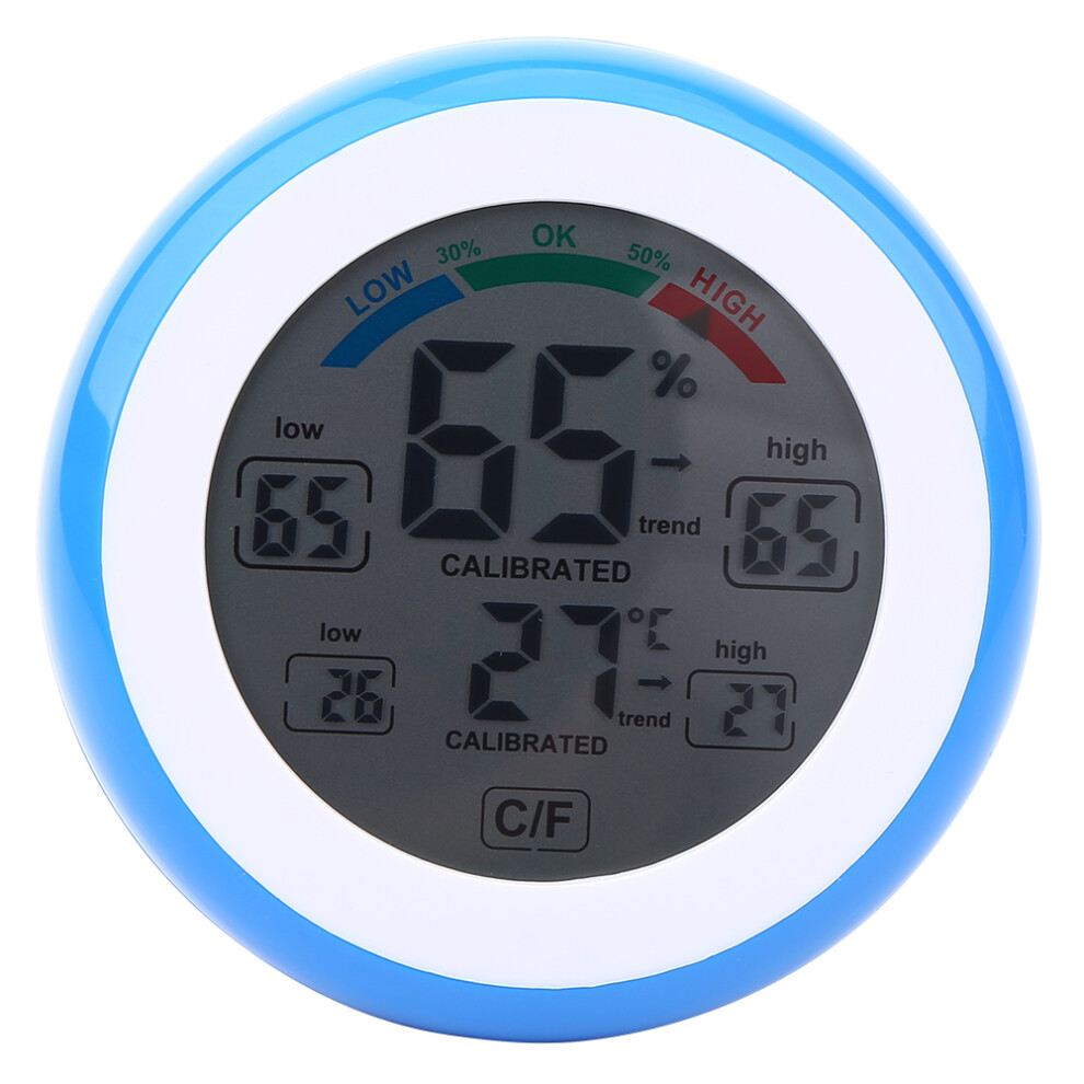 1Pc Creative Digital LCD Temperature Thermometer Hygrometer Electronic Humidity Meter (Blue)