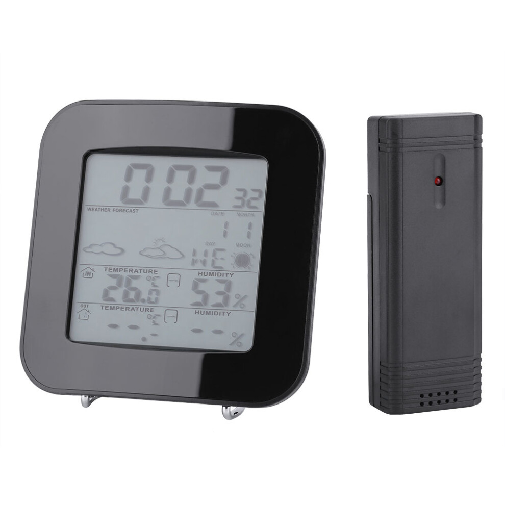 Digital LCD Wireless Weather Station Alarm Clock Snooze Outdoor Indoor Thermometer Hygrometer