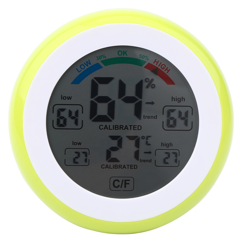 1Pc Creative Digital LCD Temperature Thermometer Hygrometer Electronic Humidity Meter (Yellow)
