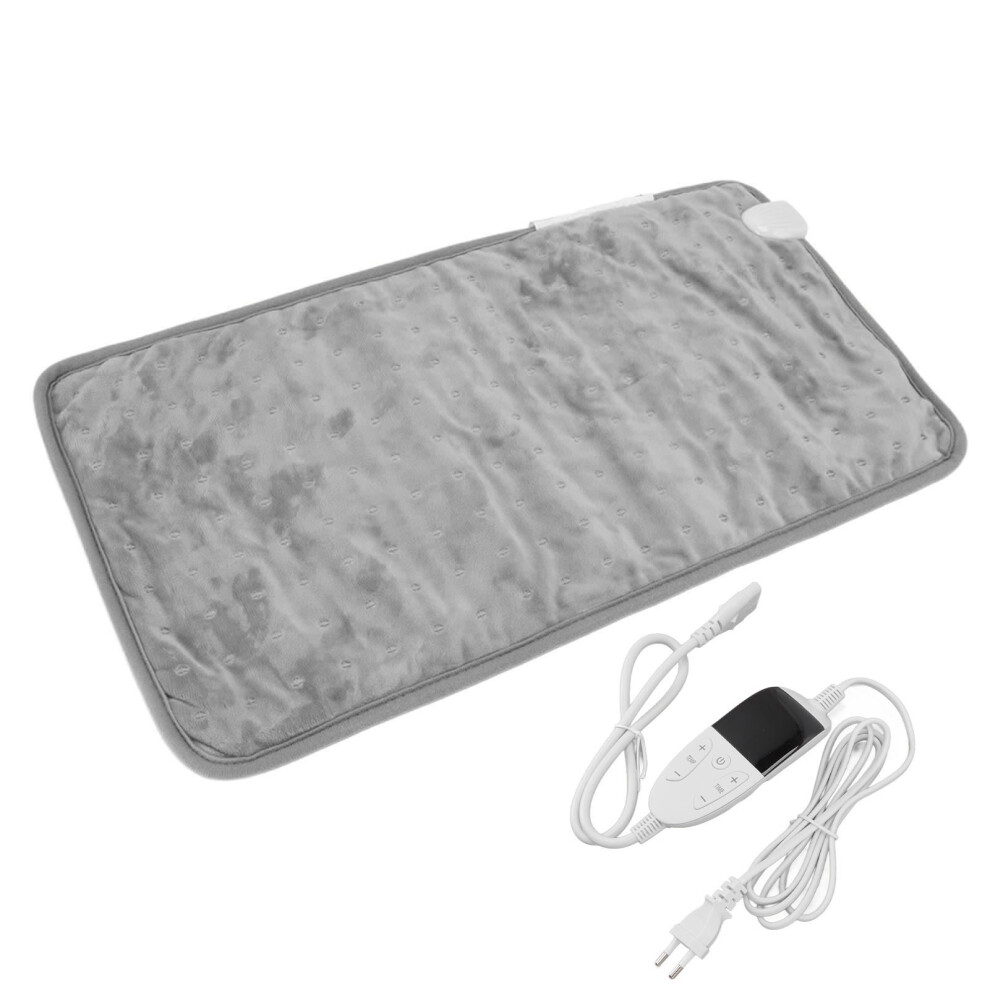 Electric Heating Pad for Pain Relief 6 Gear Settings Soft Shoulder Neck Knee Warming Heating Pad for Home Office EU Plug 220V Grey-image-OPC-PMHFMGC-NEW