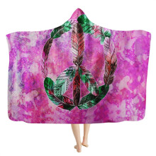 Viking Hooded Blanket Mens Doodle Cape Blanket Runes and Compass Totem 3D Printing Comfortable Soft Flannel Blanket with Hood Bedding