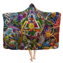 Viking Hooded Blanket Mens Doodle Cape Blanket Runes and Compass Totem 3D Printing Comfortable Soft Flannel Blanket with Hood Bedding