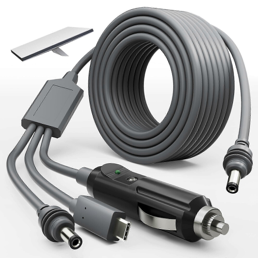 Kikidex (As Show, One Size) Starlink Mini 3 In 1 Dc Power Cable 10Ft, 100W+ Usb C 12-24V Cigarette Lighter Plug