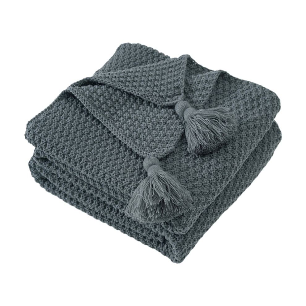 Tassel Knitted Wool Blanket Baby Blanket Air Conditioning Lunch Break Blanket Shawl Blanket Sofa Casual Blanket with Ball