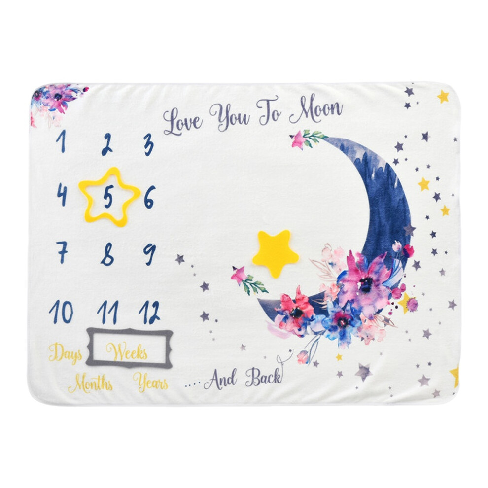 Moon Baby Milestone Blanket Double-sided Photo Blanket Cover Blanket Baby Growth Memorial Photo Blanket