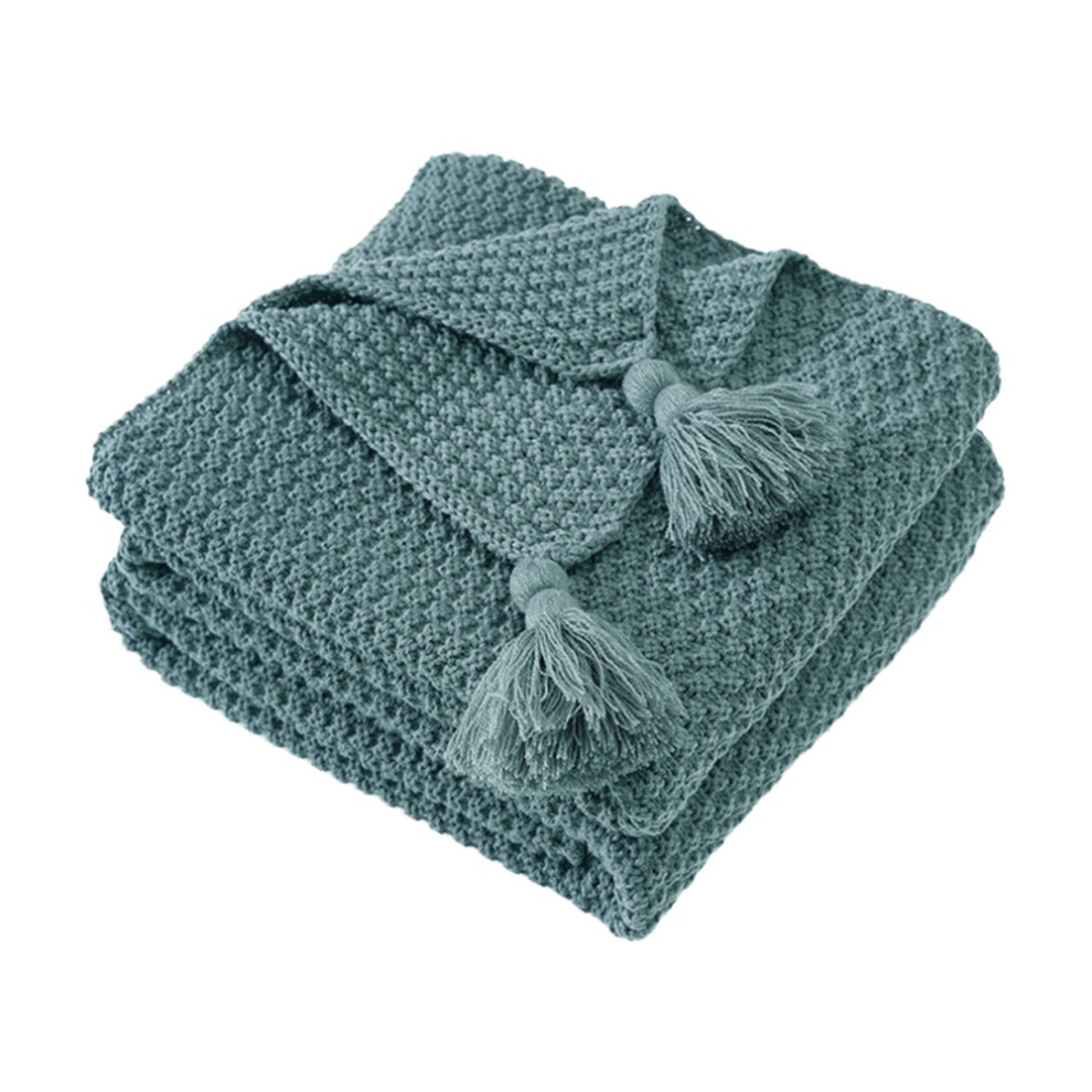 Tassel Knitted Wool Blanket Baby Blanket Air Conditioning Lunch Break Blanket Shawl Blanket Sofa Casual Blanket with Ball