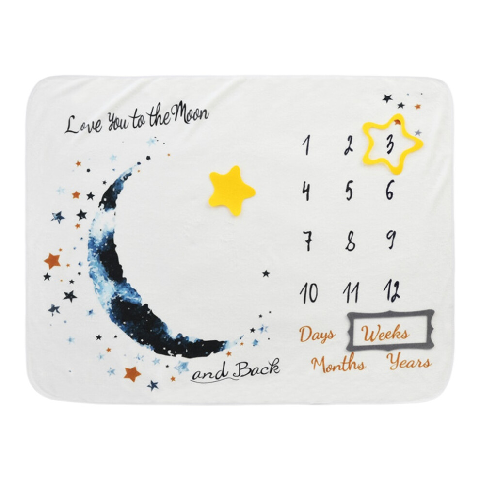 Moon Baby Milestone Blanket Double-sided Photo Blanket Cover Blanket Baby Growth Memorial Photo Blanket