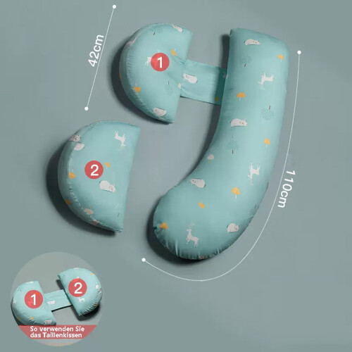 Maternity Pillow U Shaped Maternity Pillow Side Sleeper Pillow - Munchkin Blue Bear Dual Function Pillow 2