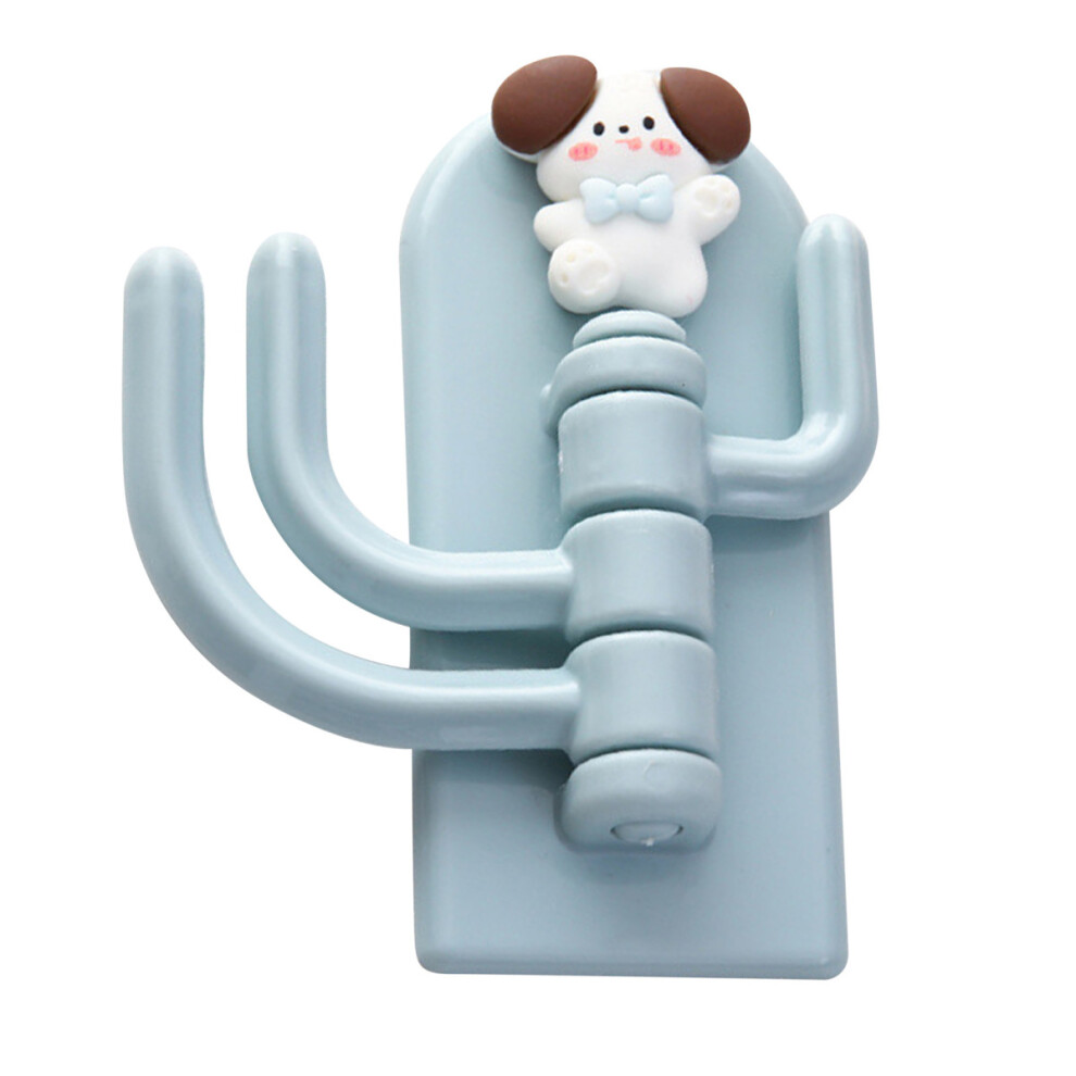 Self Adhesive Hanger Punch Free Rotating 3 Hooks Cute Animal Wall Door Holder For Keys Dog 9183899043226