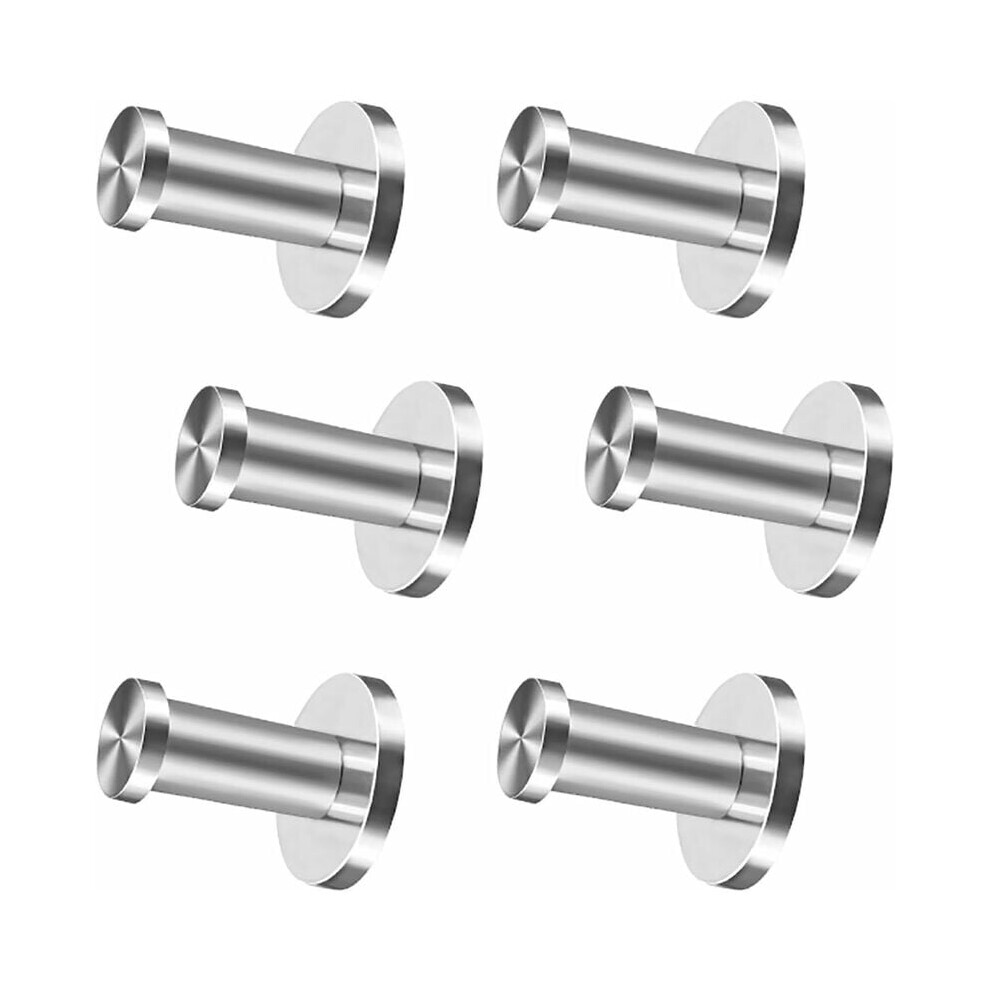 6 Pcs Robe Hook Wall Hook Towel Coat Hook Stainless Steel Wall Hook for Bathtub Bathtub, Brushed Nickel (52 mm)