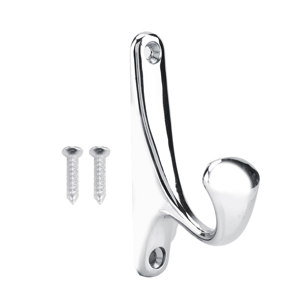 Modern Wall Mounted Coat Hook Bathroom Cloakroom Closet Clothes Rack Holder Hooks(Matte Chrome) 9183899043271