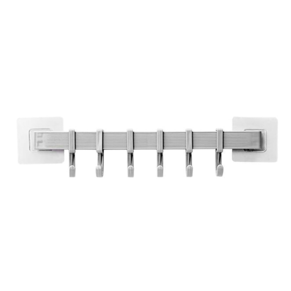 Wall Hooks Punch Free Coat Rack Multi Function Towel Hanger For Bedroom Bathroom Entryway,Gray 9183899043400