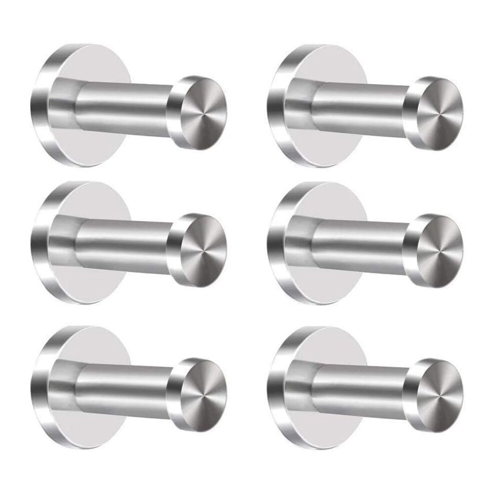 6Pcs Stainless Steel Wall Hooks Coat Hooks Bathrobe Towel Hooks Bathroom Coat Hooks |Junjun 9183899044742