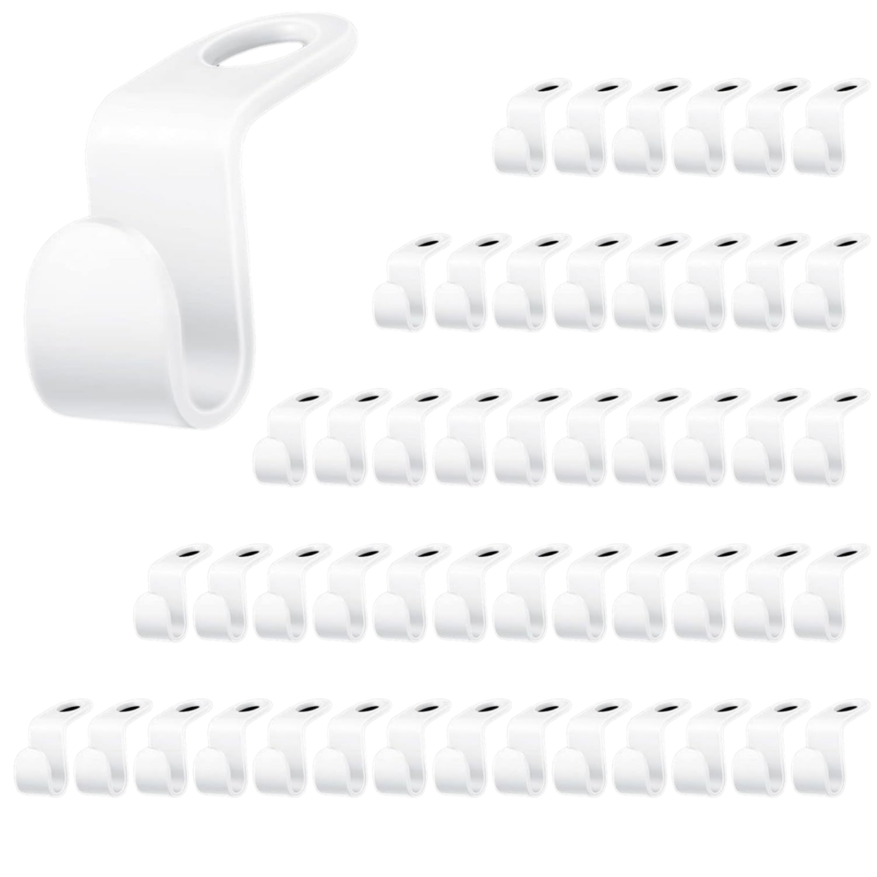 50 Pieces Clothes Hanger Connector Hooks Connection Hanger Clip Space Saving Clothes Hanger Connectors Mini Cascading Hanger Extension Clips White 9183899044681