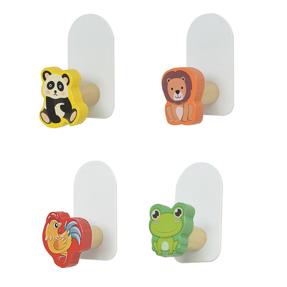Creative Adhesive Coat Hook,4 Pcs Cute Pet Hooks For Coat, Scarf, Hat, Towel,Key, Bag For Wall Hanging Decorations 9183899044919