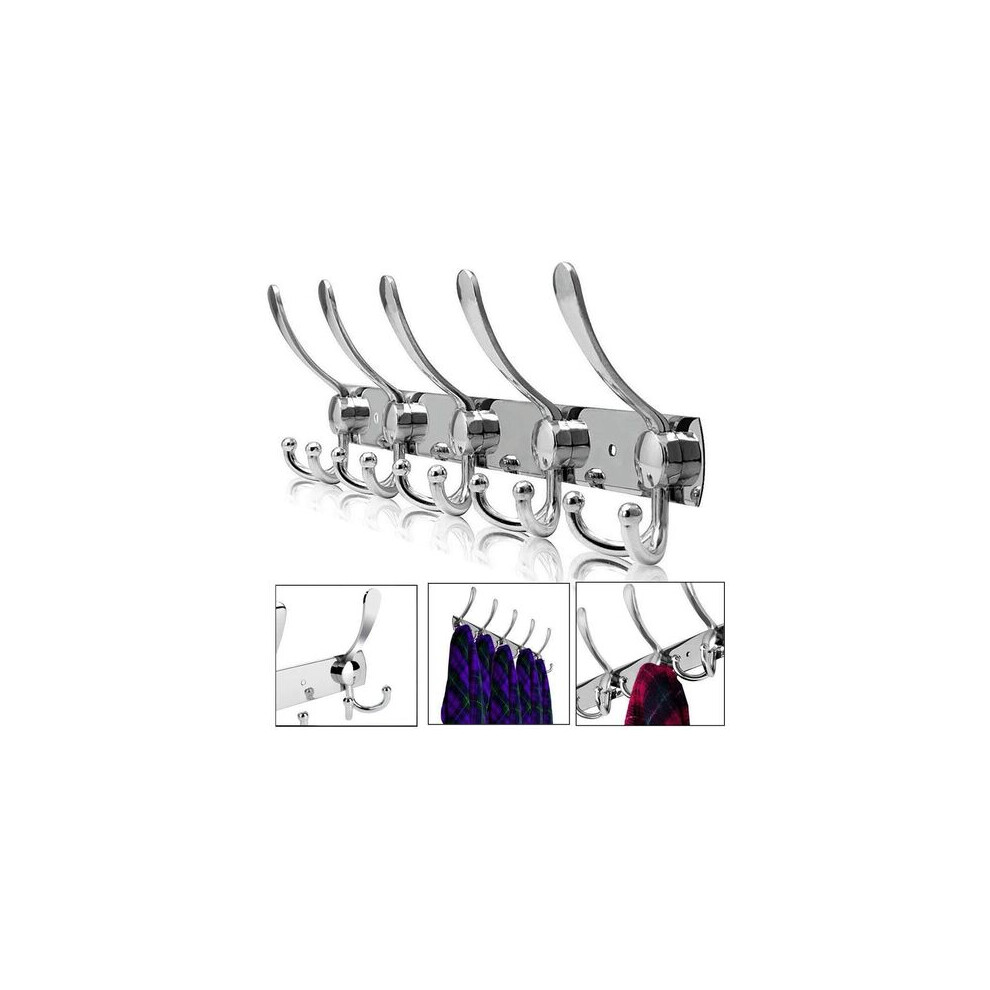 Stainless Steel Wall Coat Rack, Coat Hooks Wall Hook For Towels Hat Black 9183899046425
