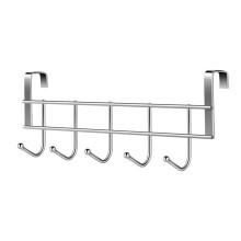 Pack of 2 stainless steel door coat racks. The door hooks with 5 hooks. No traces and no nails. Door hook strip for towels