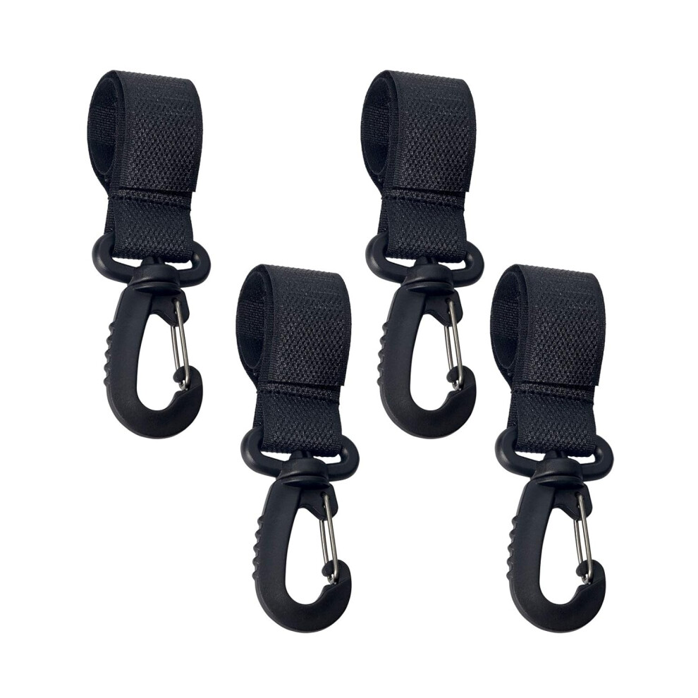 Stroller Hooks, Stroller Organizer Hook Clip, Convenient Stroller Accessories Mommy Bag Hooks, For Hanging Diaper Bags Purse (Black) Black