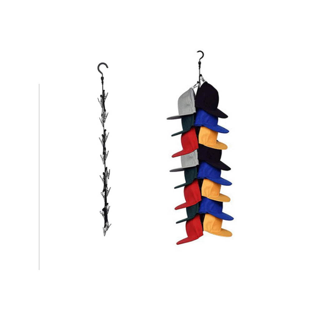 Closet Hanging Cap Organizer, 16 Baseball Cap Rack, Closet Hook Cap Holder Hat Storage Organizer - Keep Hats Cleaner Than A Hat Rack (1 Pack) 9183899047439
