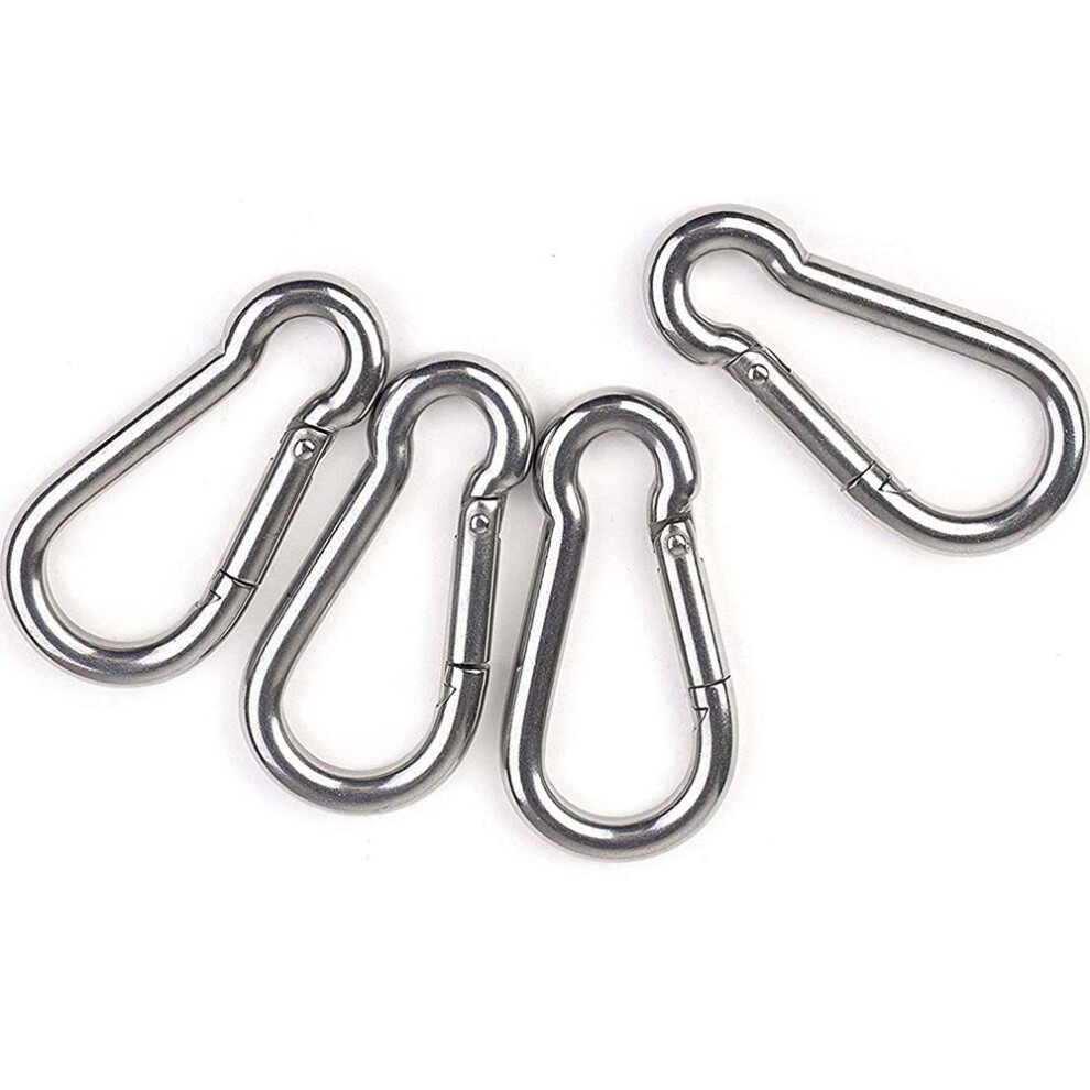 3 Inch Stainless Steel Spring Snap Hook Carabiner - 4 Pack 9183899048535