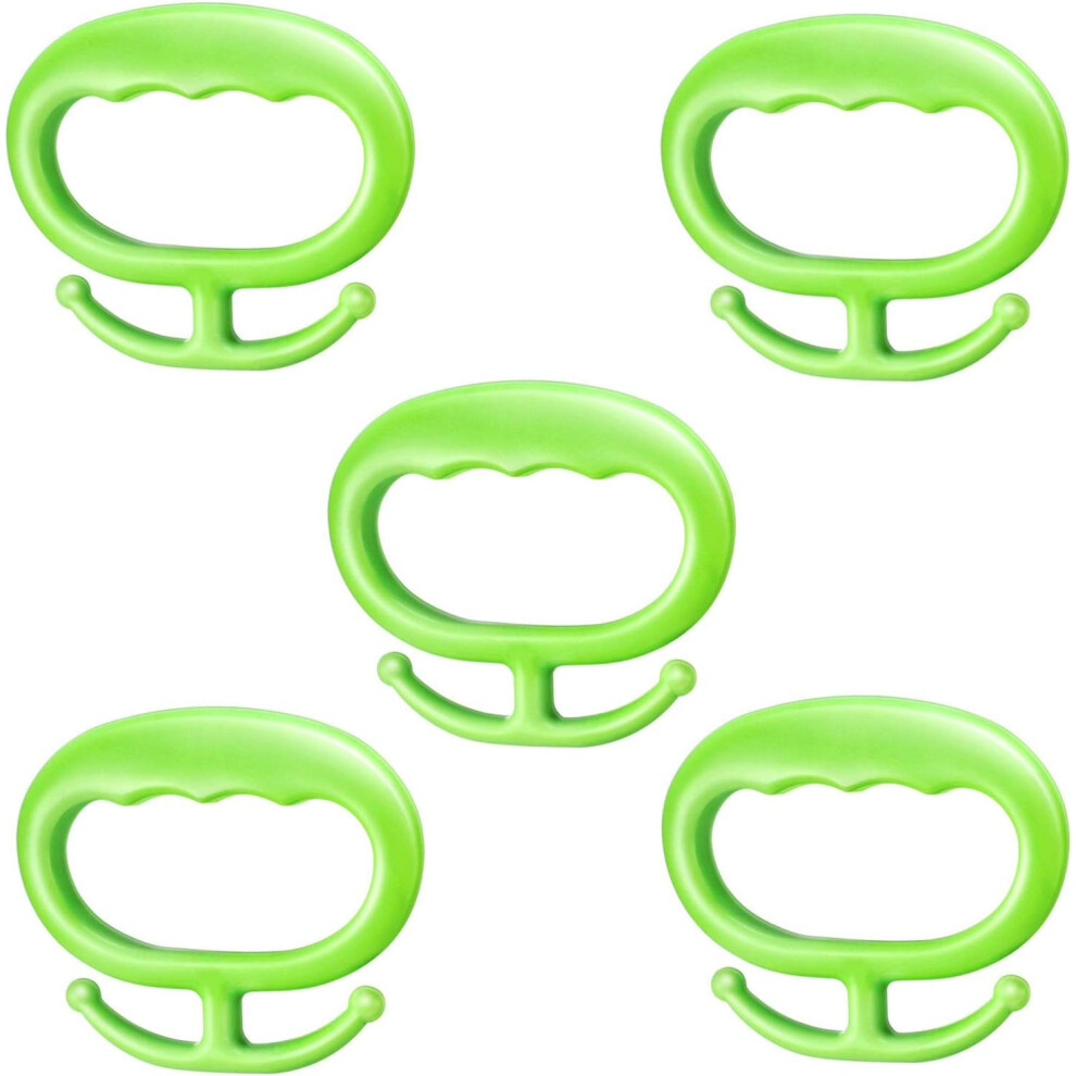5 Pcs Mighty Grocery Bag Hook Holder Handle Carrier Plastic Bags Carrying Handles Carrier Shopping Multi Purpose Plastic (Green) 9183899049044