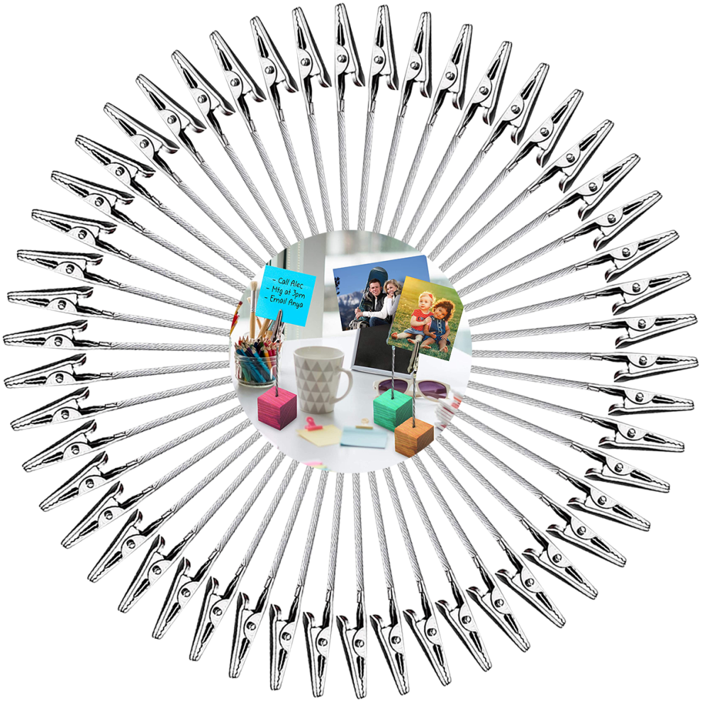 Pack of 50 alligator clips photo holders, photo clips metal, DIY memo clip holder stand clips for card paper pictures-image-OPC-PMHFT9X-NEW