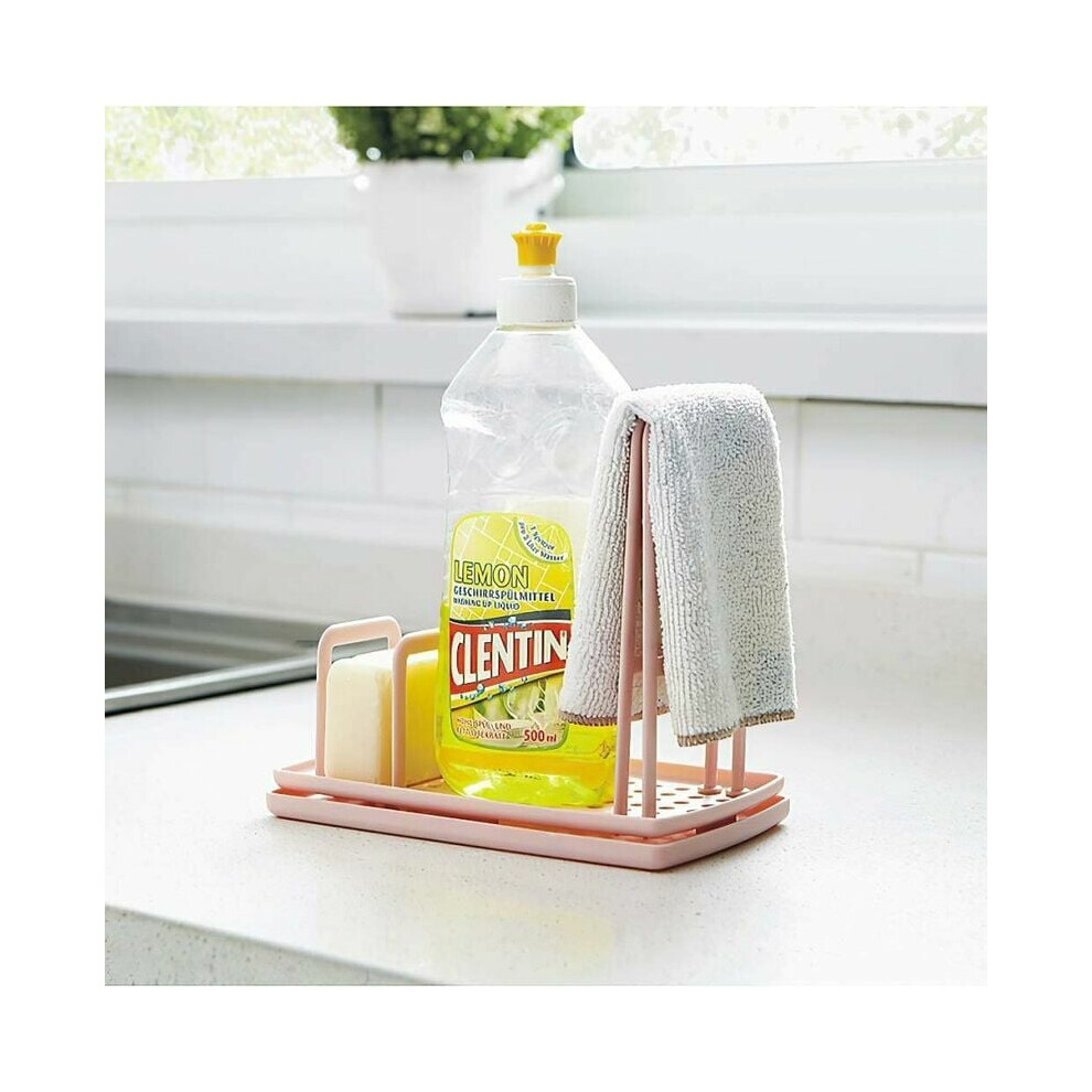 Diy Pink Sink Organizer Kitchen Utensil Holder Drainer Sponge Holder Towel Rack Organizer Pp Plastic Rose 9183899053355