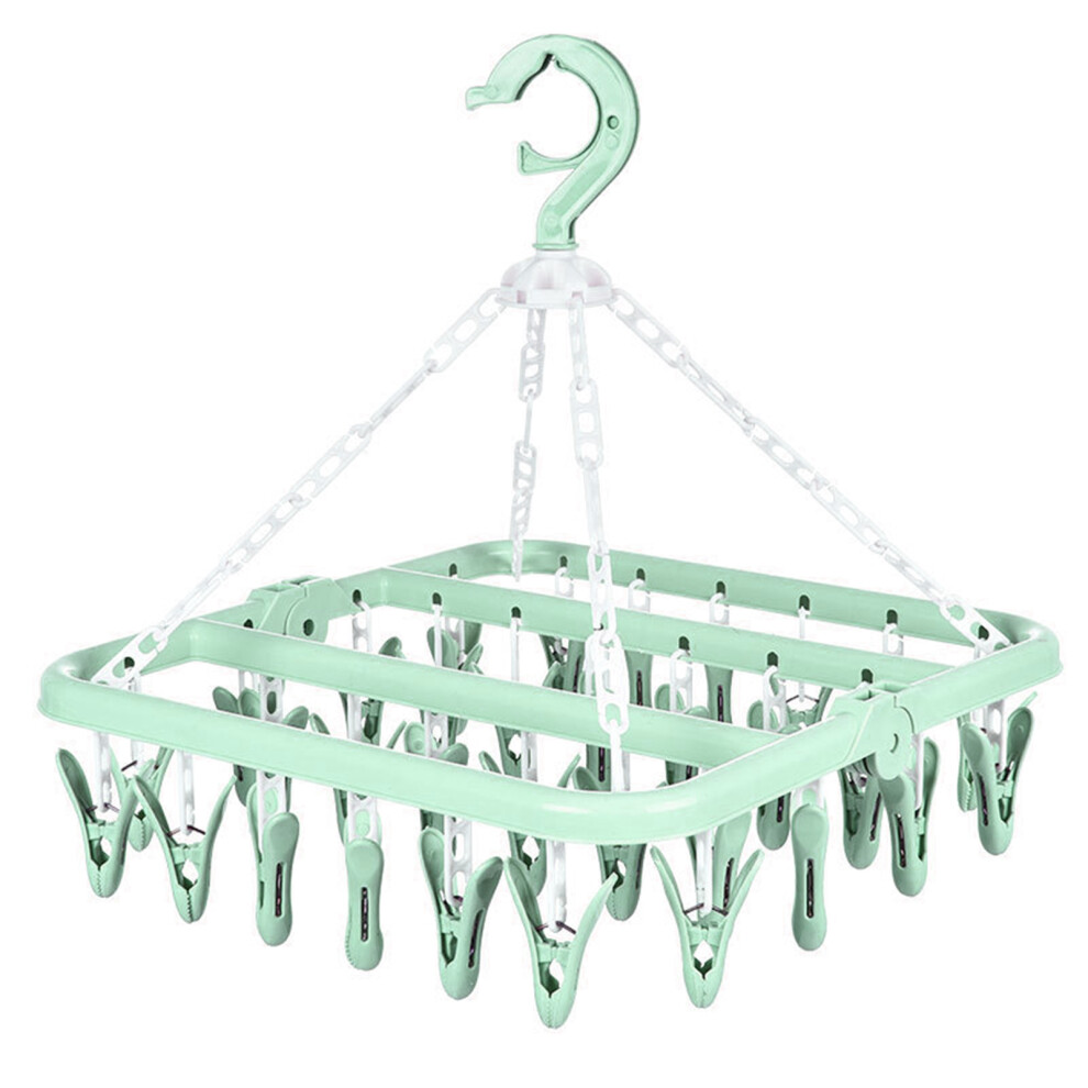 32 Clip Folding Hanger 360 Degree Rotation Household Laundry Clip Rack With Windproof Lock Drying Rack 9183899053799