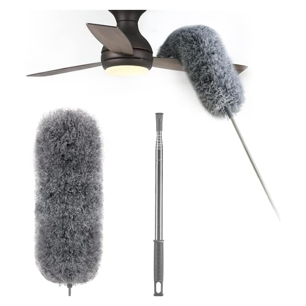 Microfiber Feather Duster - an 100 inch Extendable and Bendable Long Handle Dusters for Dust and Cobweb Cleaning All-Round Home Cleaning-image-OPC-PMHFTZR-NEW