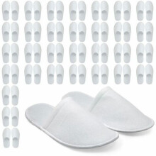 24 Pairs Disposable Non-Slip Closed Toe Slippers for Hotels and Spas