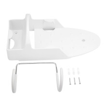 Wall-Mounted Iron Holder Storage Rack Ironing Board Table Hanging Hook Home Organizer (White)