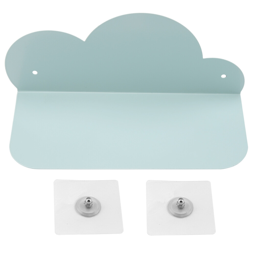 Cloud-Shaped Self Adhesive Wall Mounted Shelf Metal Storage Rack Bathroom Bedroom (Blue) 9183899065952