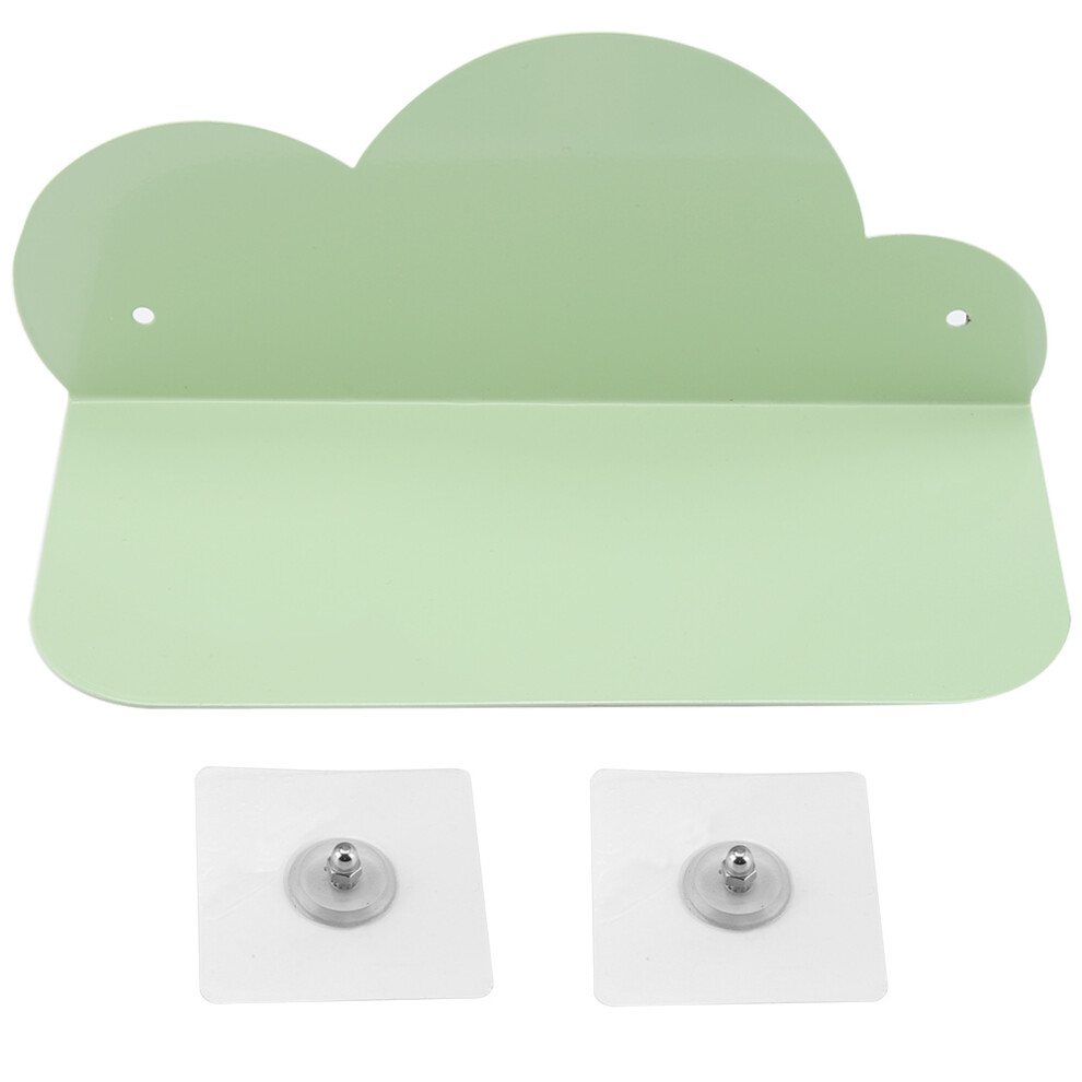 Cloud-Shaped Self Adhesive Wall Mounted Shelf Metal Storage Rack Bathroom Bedroom (Green) 9183899066072